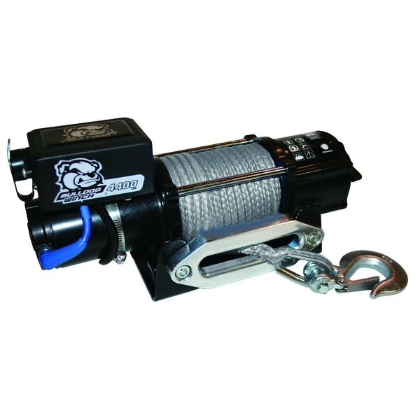Bulldog Winch 4400lb Trailer/Utility Winch, 50' Synth Rope, Roller Frld, Mnt Plate 15020